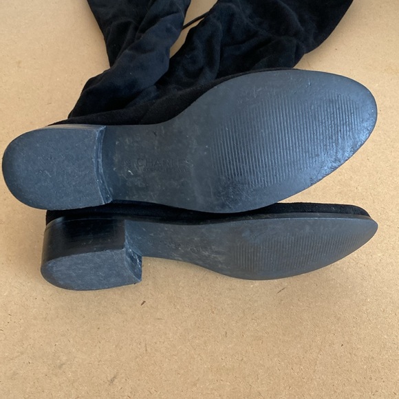 Charles By Charles David Over the Knee Faux Black Suede Boots. 8.5 - Picture 6 of 11